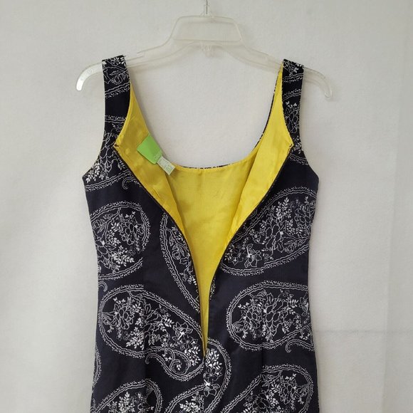 Citrine Dress Womens 8 Sleeveless Black/White Ruffle Hem Sleeveless Slit - Picture 6 of 11